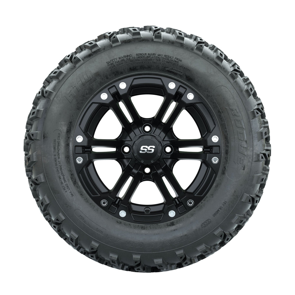 GTW Specter Matte Black 12 in Wheels with 23x10.00-12 Rogue All Terrain Tires Full Set