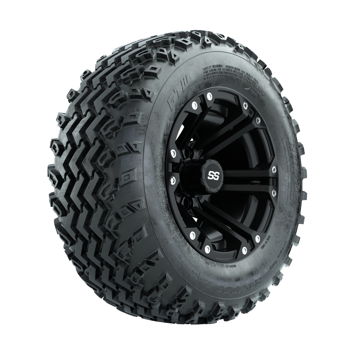 GTW Specter Matte Black 12 in Wheels with 23x10.00-12 Rogue All Terrain Tires Full Set