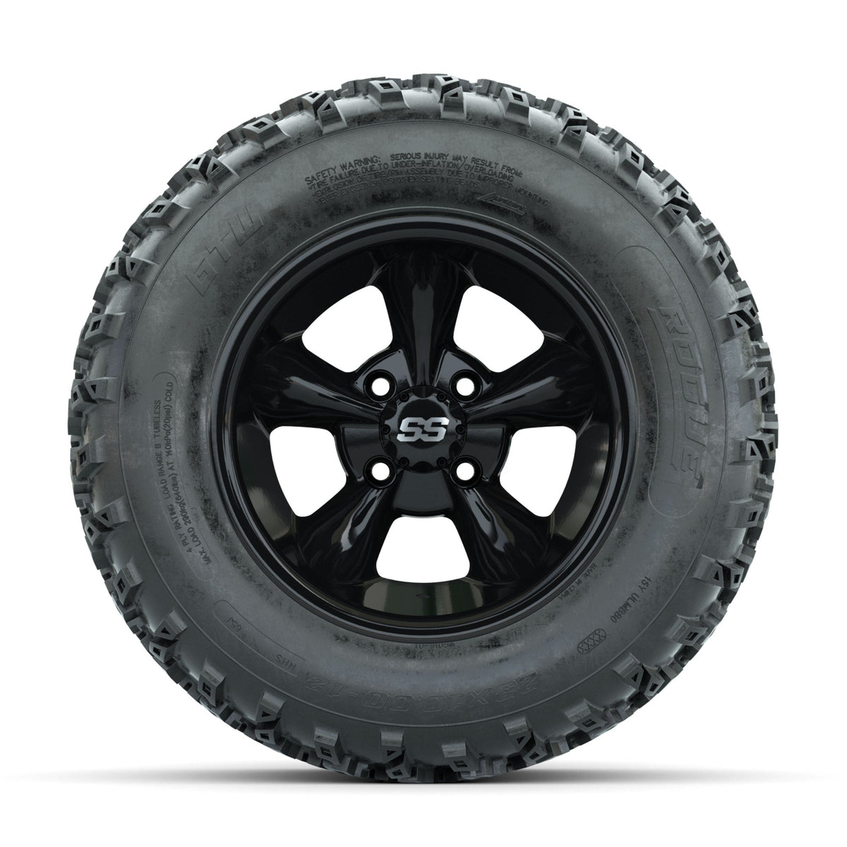 GTW Godfather Black 12 in Wheels with 23x10.00-12 Rogue All Terrain Tires Full Set