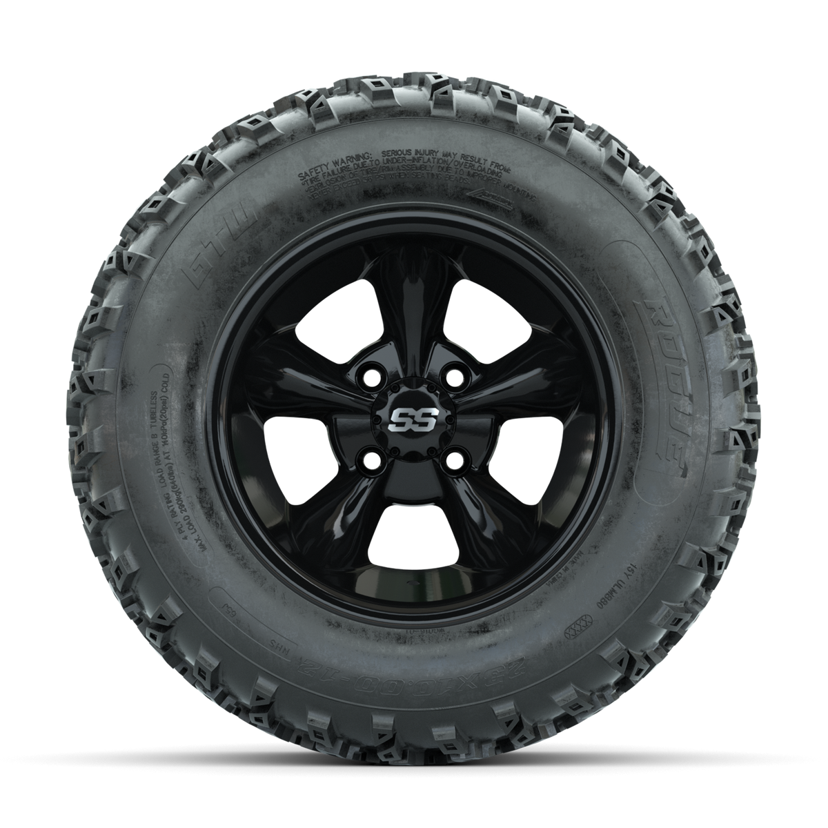 GTW Godfather Black 12 in Wheels with 23x10.00-12 Rogue All Terrain Tires Full Set