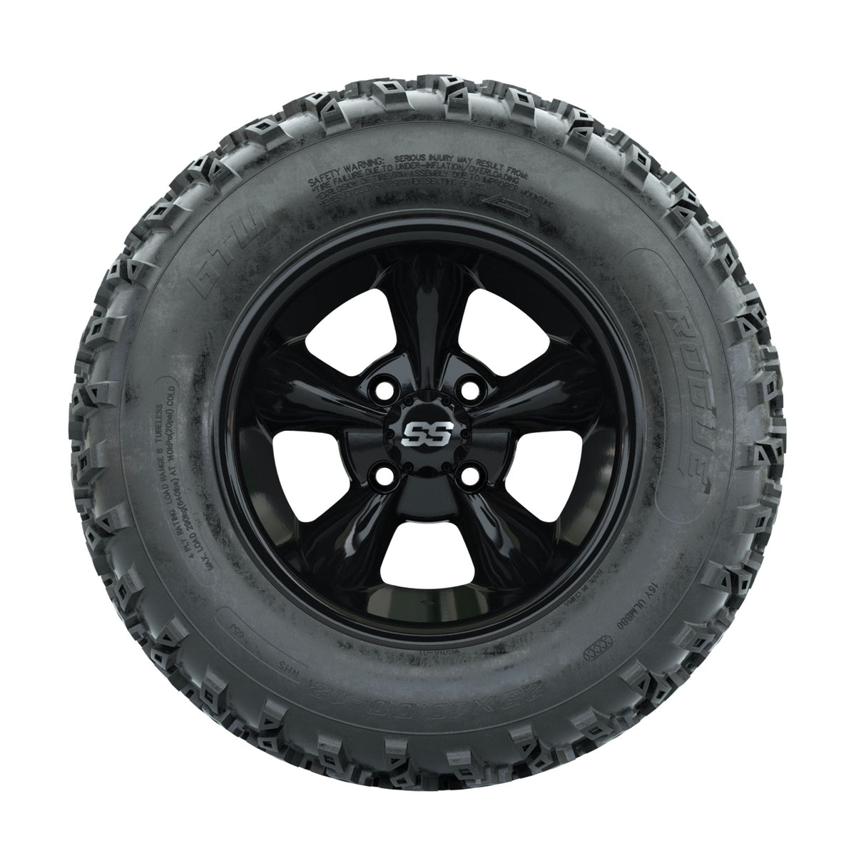 GTW Godfather Black 12 in Wheels with 23x10.00-12 Rogue All Terrain Tires Full Set