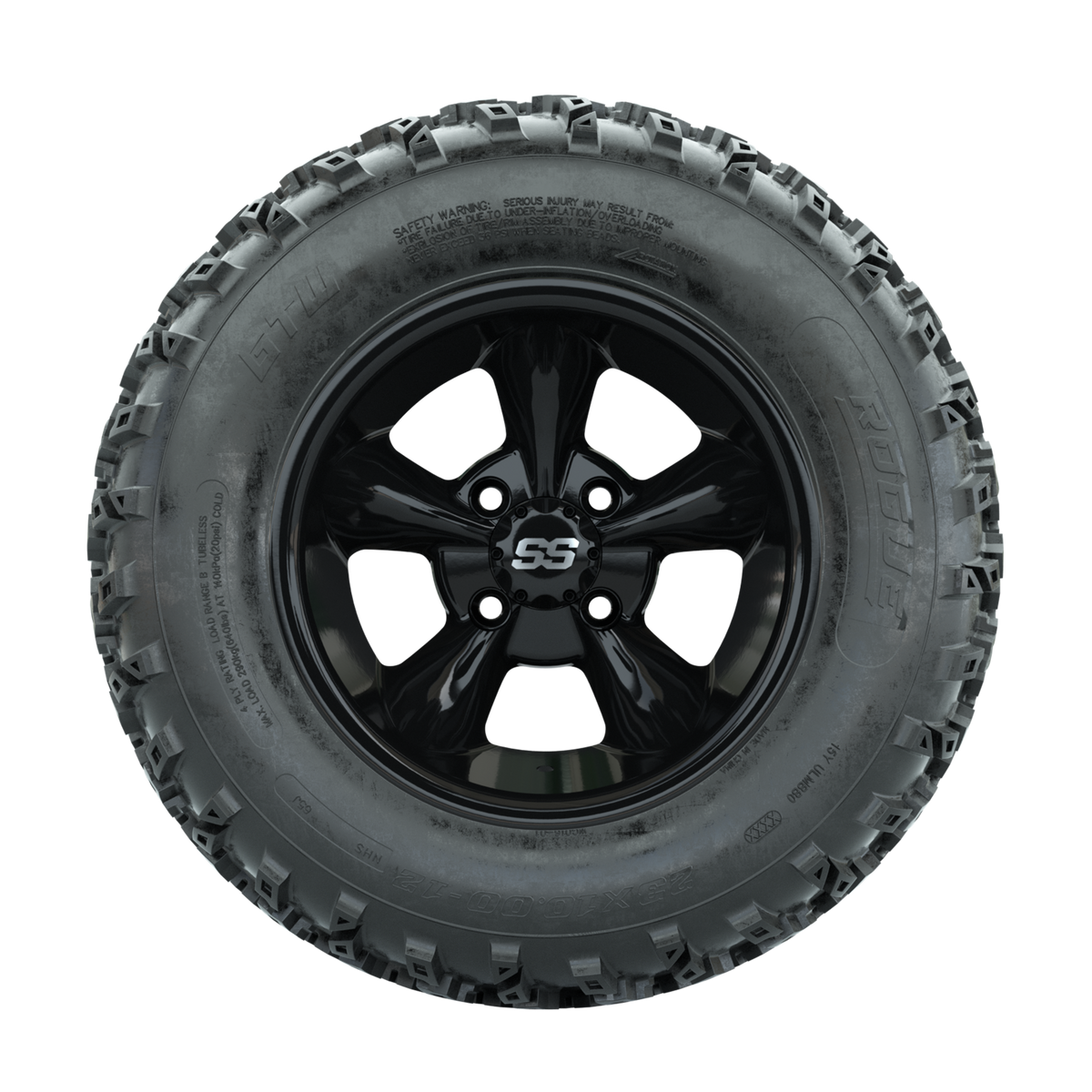 GTW Godfather Black 12 in Wheels with 23x10.00-12 Rogue All Terrain Tires Full Set