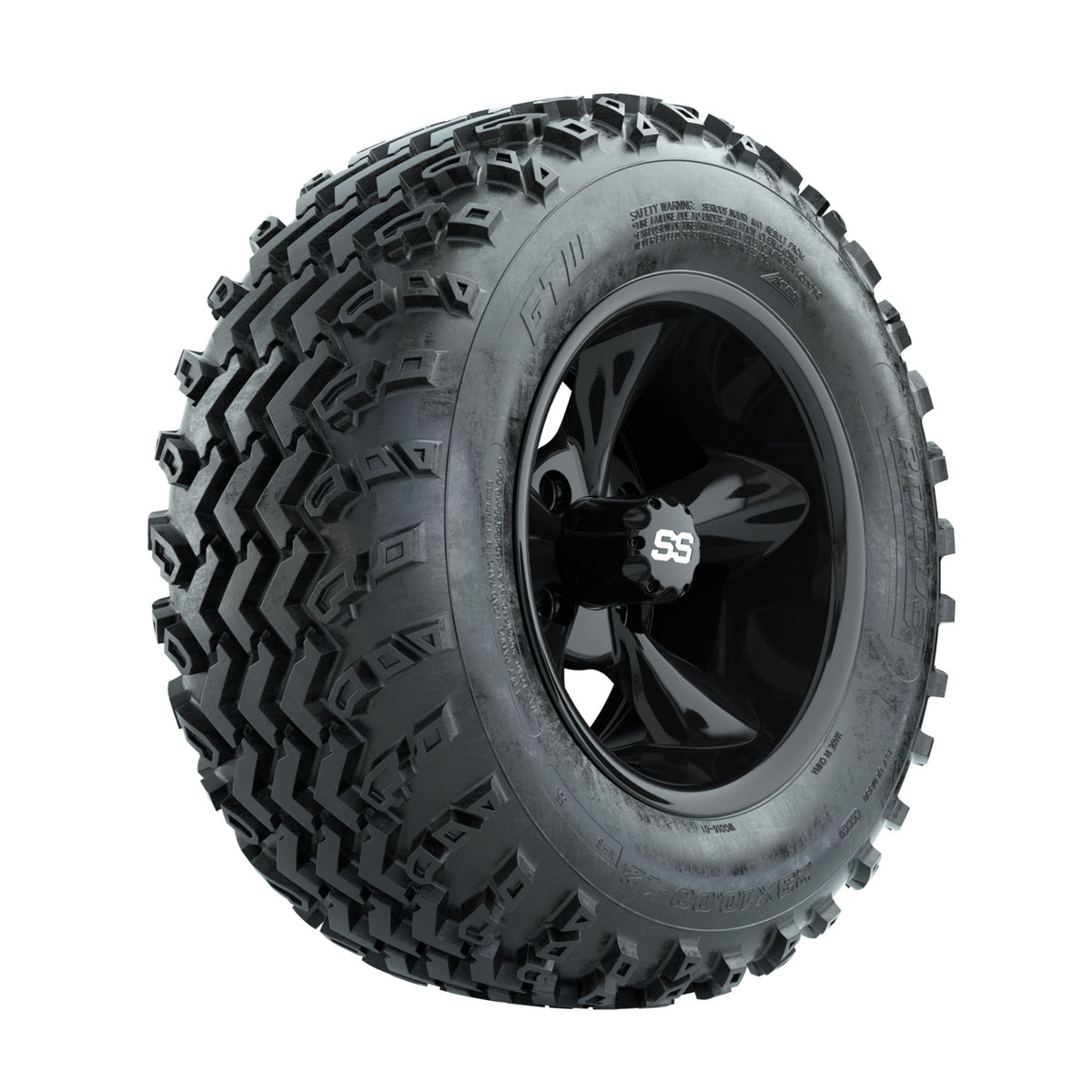 GTW Godfather Black 12 in Wheels with 23x10.00-12 Rogue All Terrain Tires Full Set