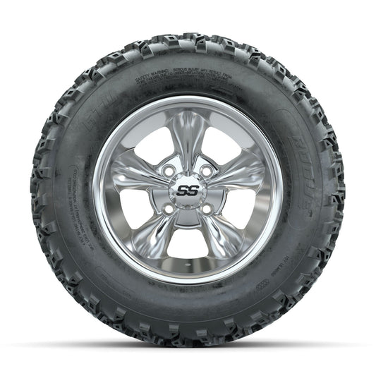 GTW Godfather Chrome 12 in Wheels with 23x10.00-12 Rogue All Terrain Tires Full Set