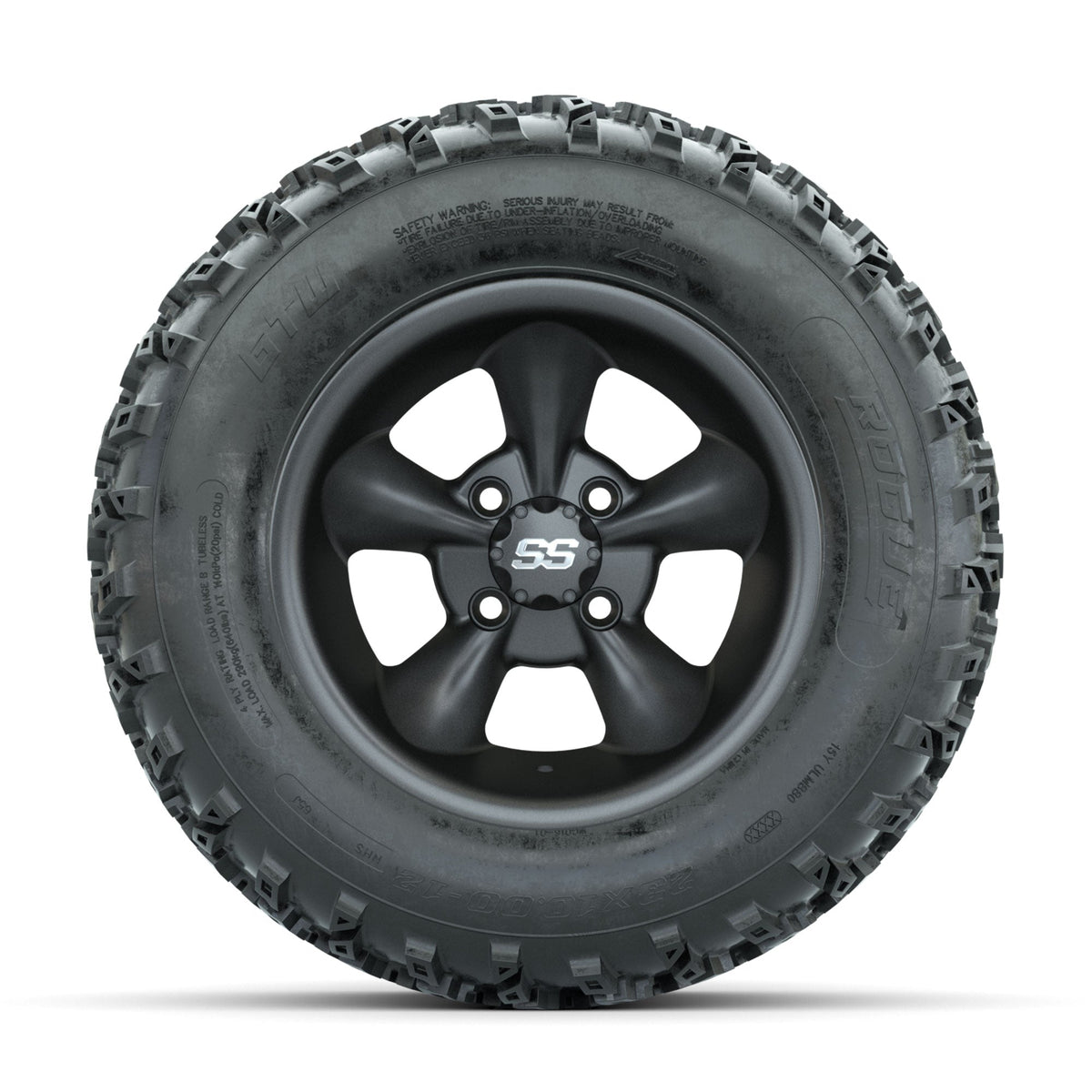 GTW Godfather Matte Grey 12 in Wheels with 23x10.00-12 Rogue All Terrain Tires Full Set