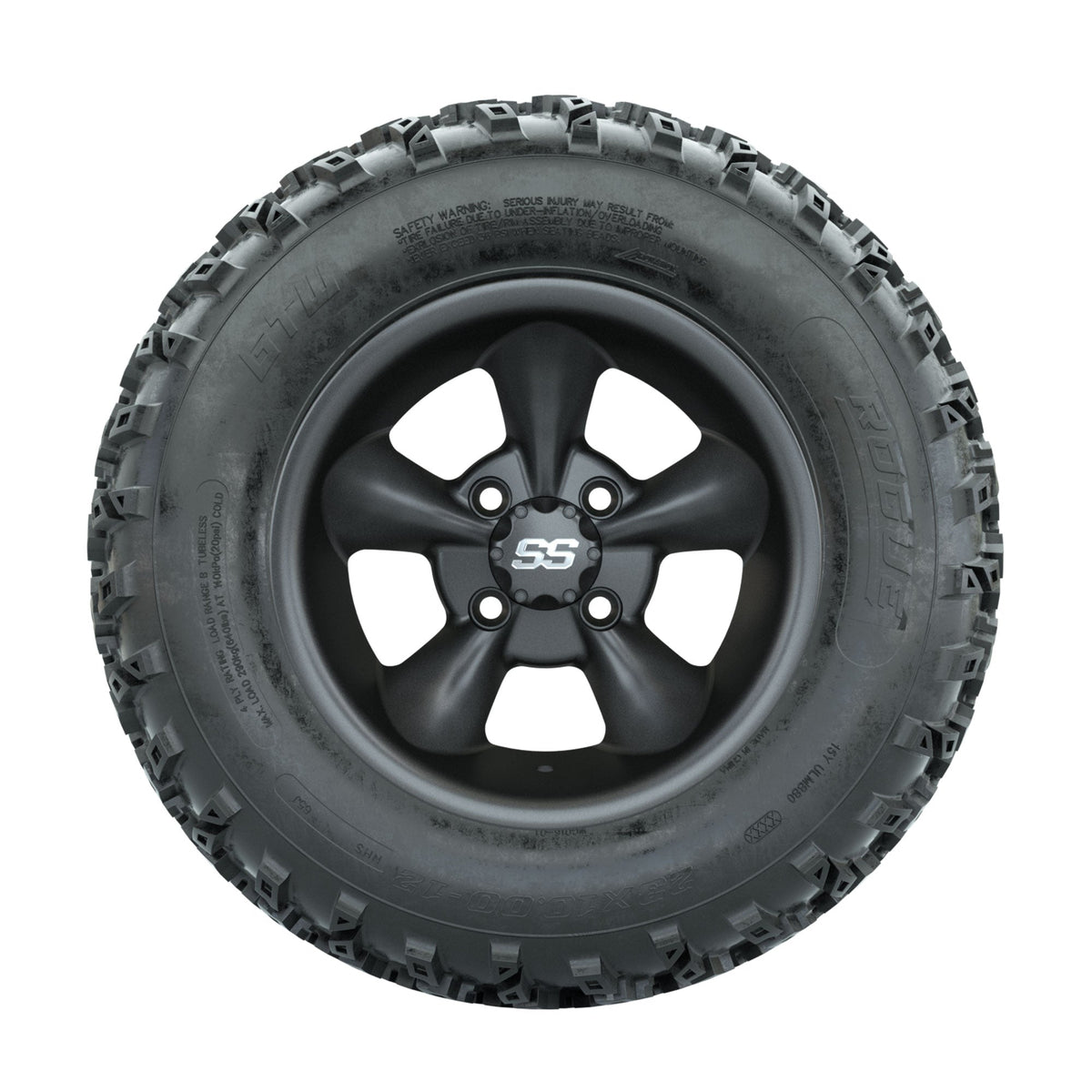 GTW Godfather Matte Grey 12 in Wheels with 23x10.00-12 Rogue All Terrain Tires Full Set