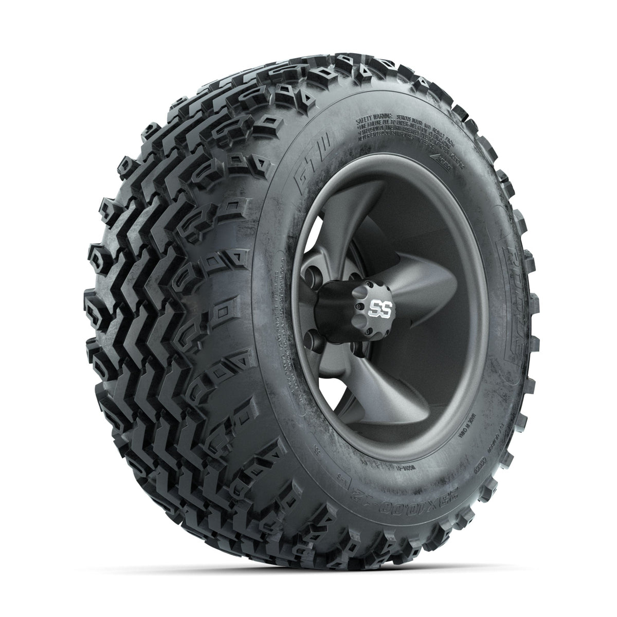 GTW Godfather Matte Grey 12 in Wheels with 23x10.00-12 Rogue All Terrain Tires Full Set