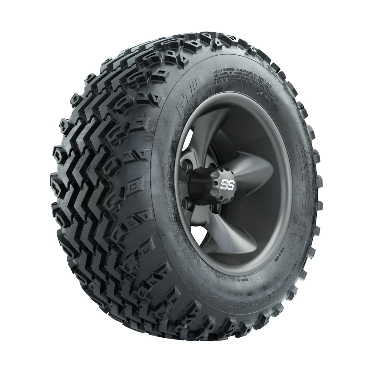 GTW Godfather Matte Grey 12 in Wheels with 23x10.00-12 Rogue All Terrain Tires Full Set