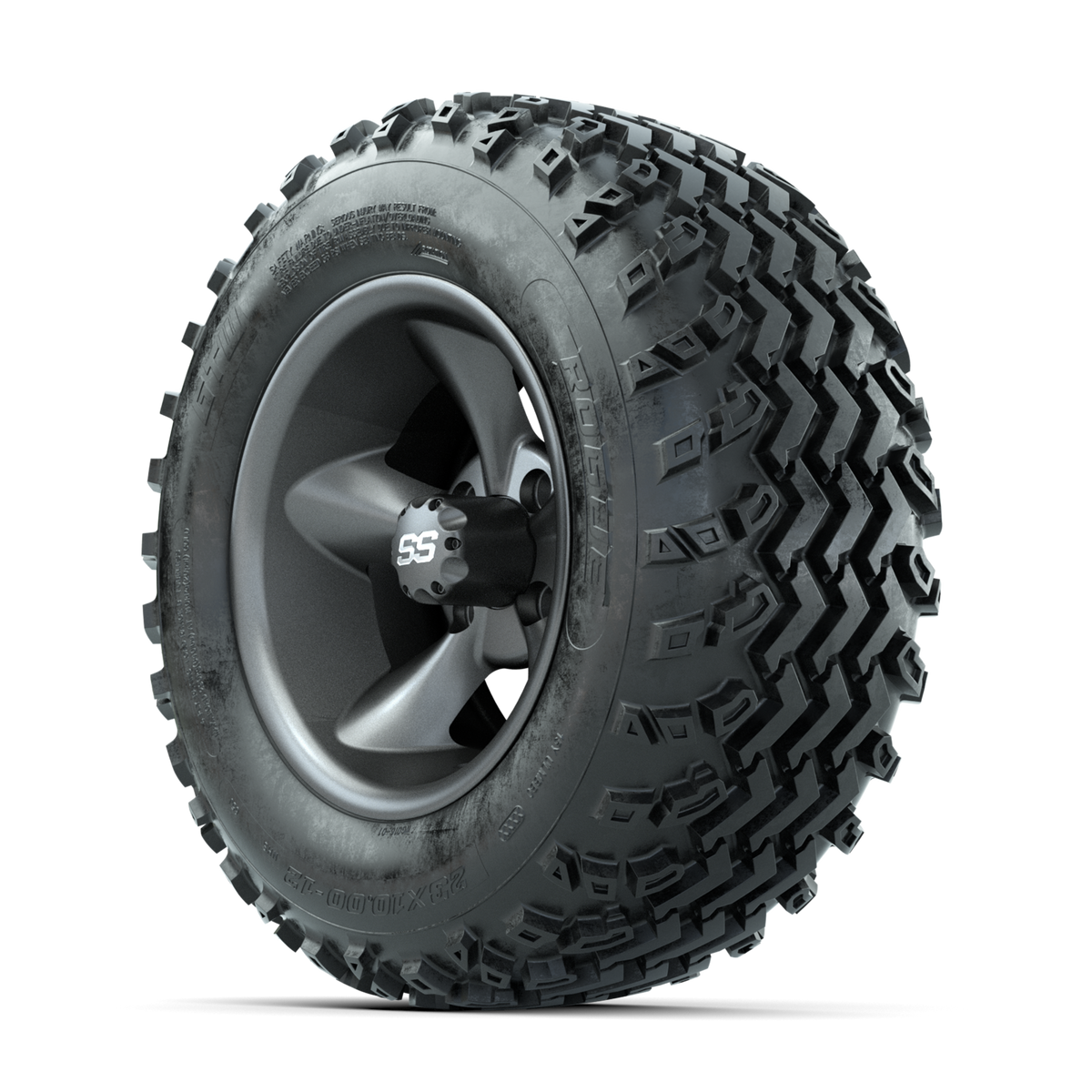 GTW Godfather Matte Grey 12 in Wheels with 23x10.00-12 Rogue All Terrain Tires Full Set