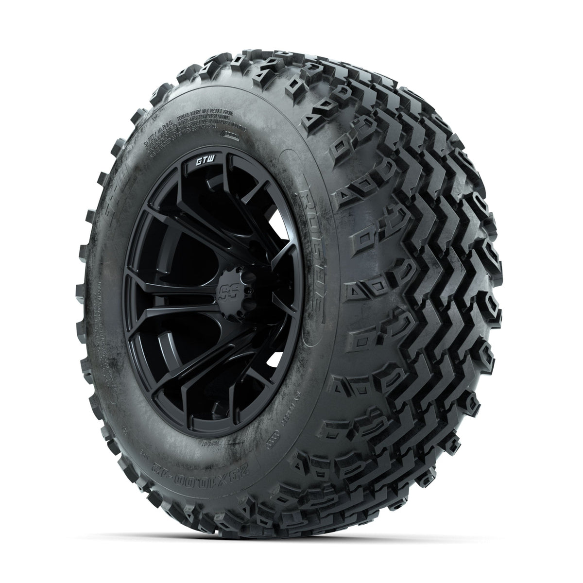 GTW Spyder Matte Black 12 in Wheels with 23x10.00-12 Rogue All Terrain Tires Full Set
