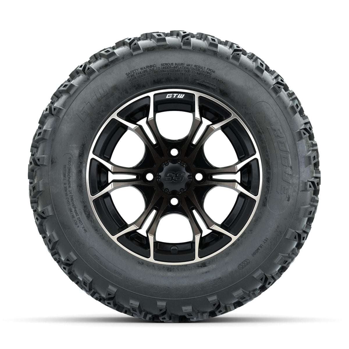 GTW Spyder Bronze/Matte Black 12 in Wheels with 23x10.00-12 Rogue All Terrain Tires Full Set