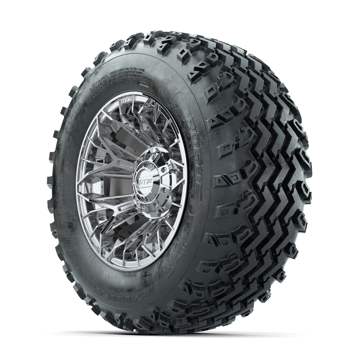 GTW Stellar Chrome 12 in Wheels with 23x10.00-12 Rogue All Terrain Tires Full Set