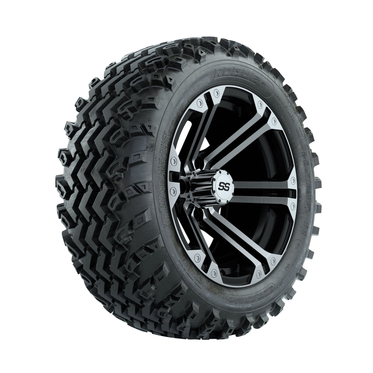 GTW Specter Machined/Black 14 in Wheels with 23x10.00-14 Rogue All Terrain Tires Full Set