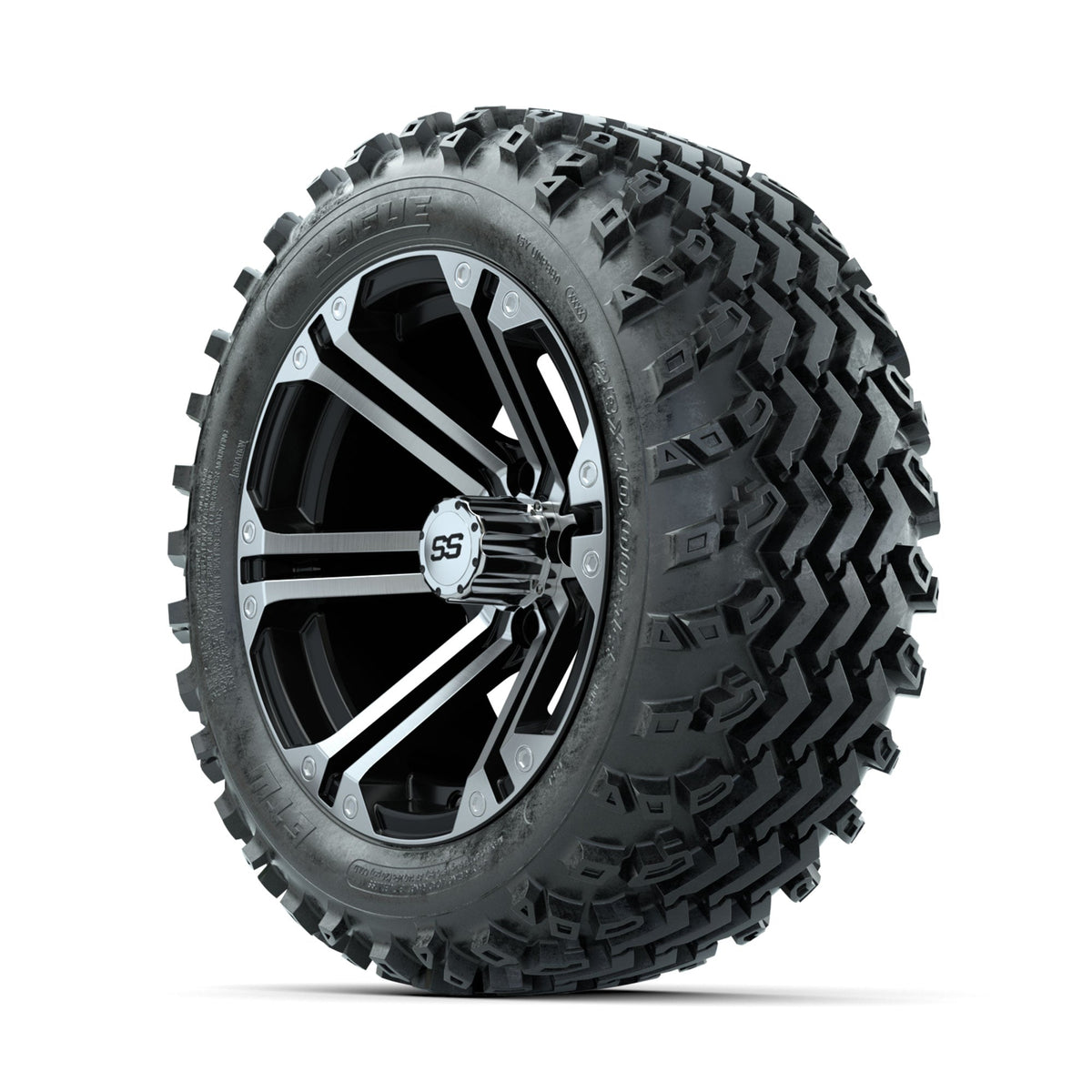 GTW Specter Machined/Black 14 in Wheels with 23x10.00-14 Rogue All Terrain Tires Full Set