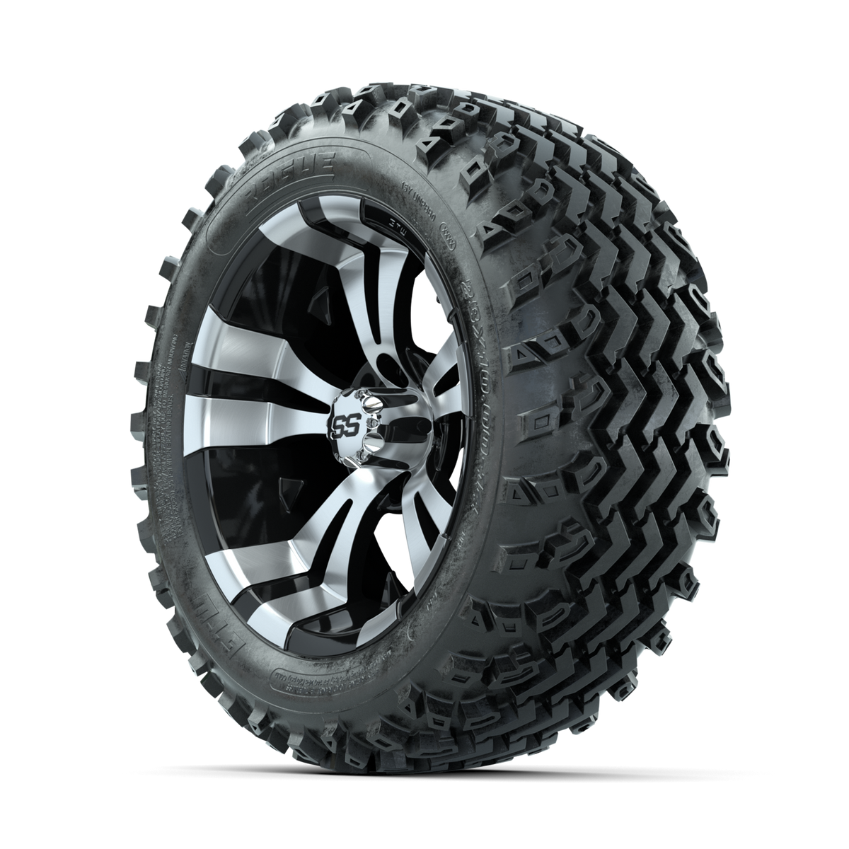 GTW Vampire Machined/Black 14 in Wheels with 23x10.00-14 Rogue All Terrain Tires Full Set