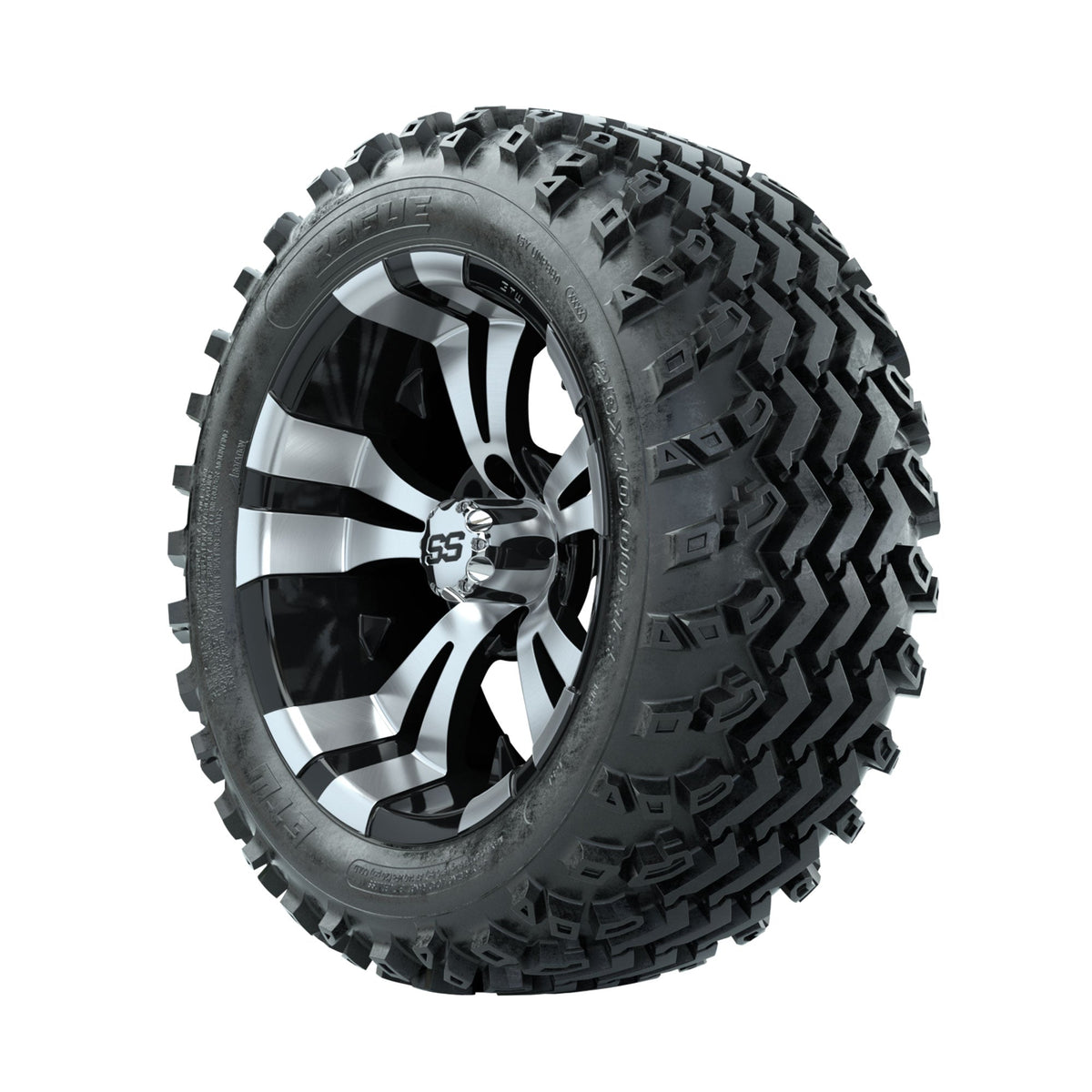 GTW Vampire Machined/Black 14 in Wheels with 23x10.00-14 Rogue All Terrain Tires Full Set