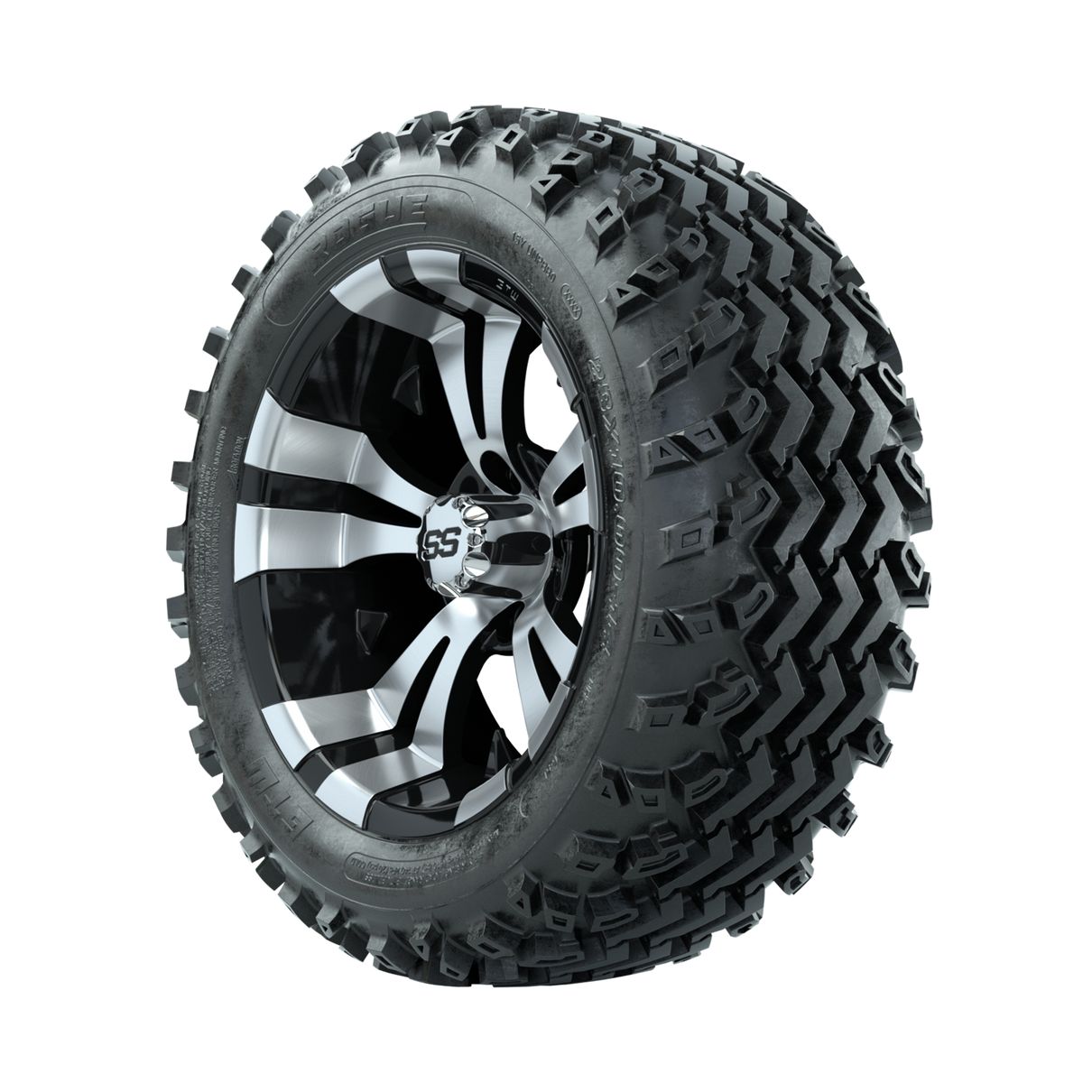 GTW Vampire Machined/Black 14 in Wheels with 23x10.00-14 Rogue All Terrain Tires Full Set