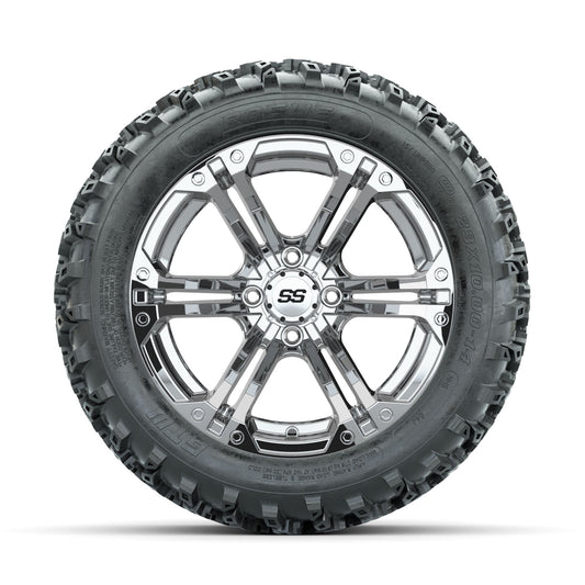 GTW Specter Chrome 14 in Wheels with 23x10.00-14 Rogue All Terrain Tires Full Set