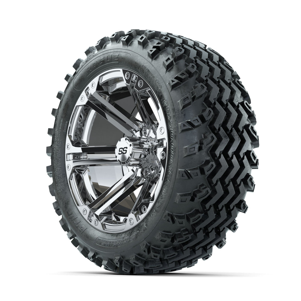 GTW Specter Chrome 14 in Wheels with 23x10.00-14 Rogue All Terrain Tires Full Set