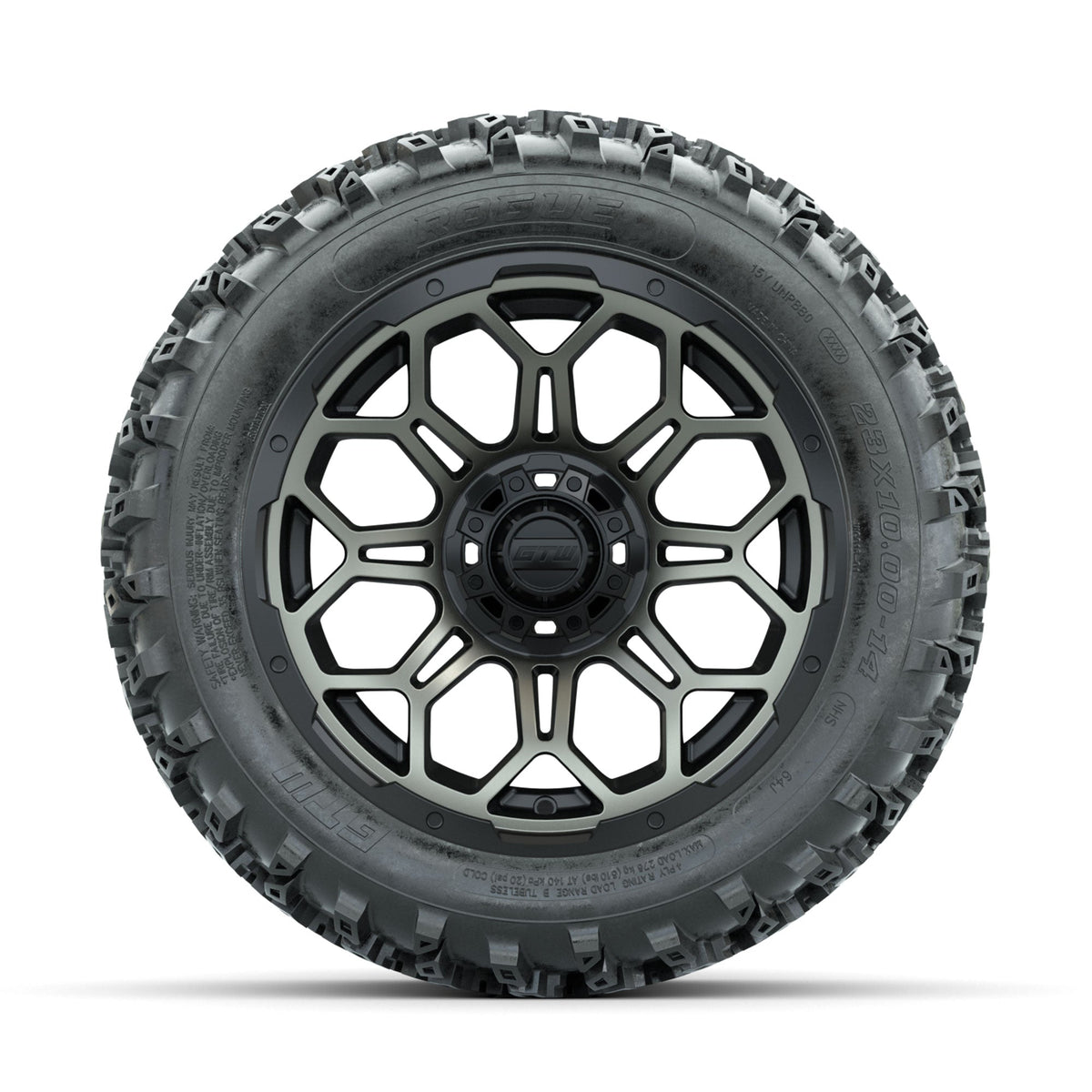 GTW Bravo Bronze/Black 14 in Wheels with 23x10.00-14 Rogue All Terrain Tires Full Set