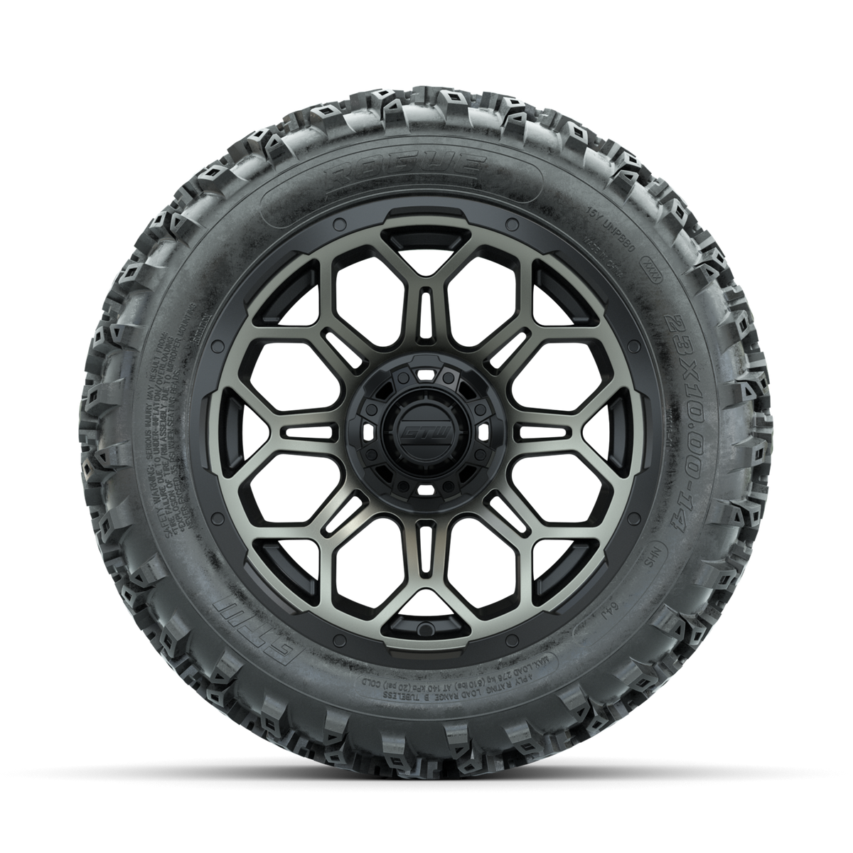GTW Bravo Bronze/Black 14 in Wheels with 23x10.00-14 Rogue All Terrain Tires Full Set