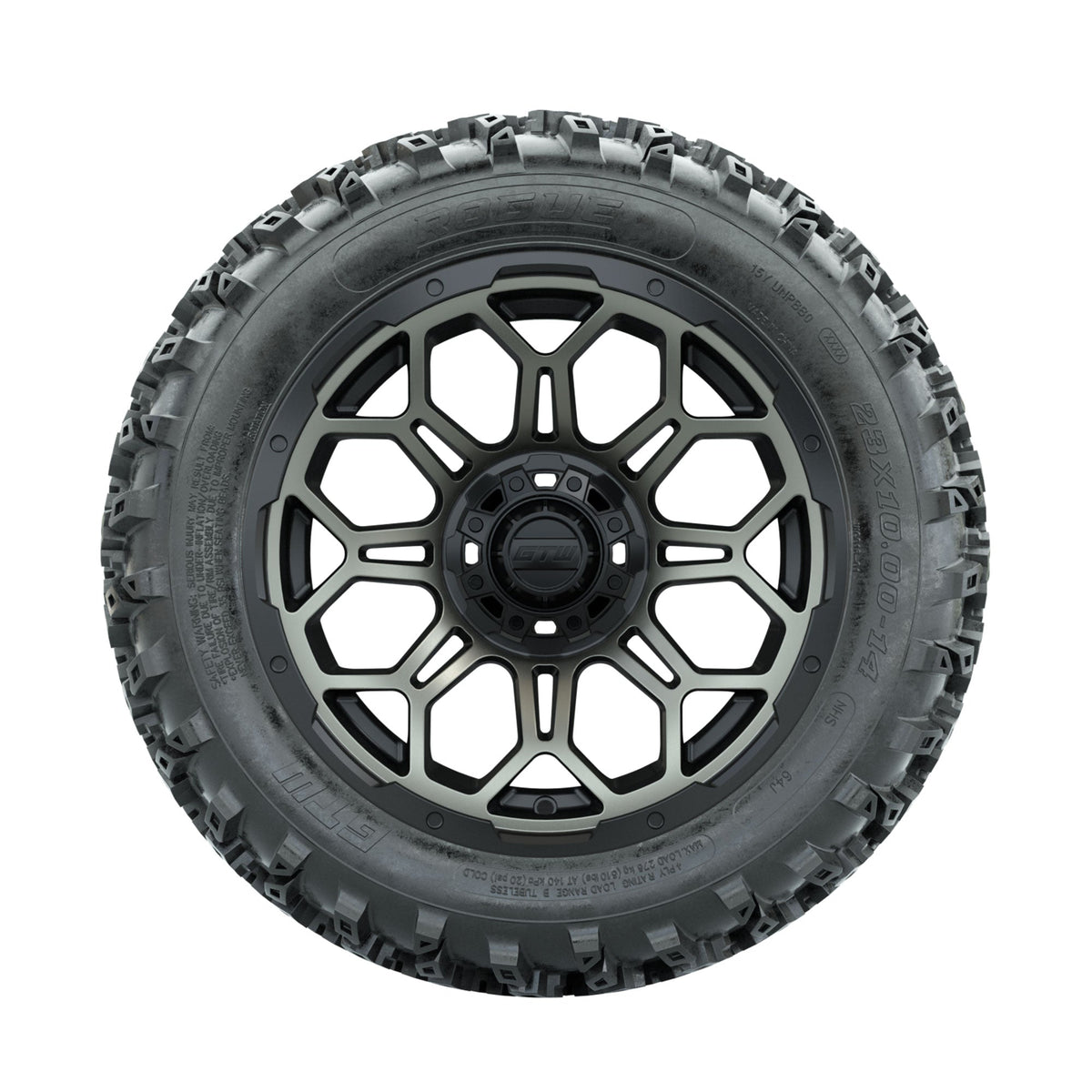 GTW Bravo Bronze/Black 14 in Wheels with 23x10.00-14 Rogue All Terrain Tires Full Set