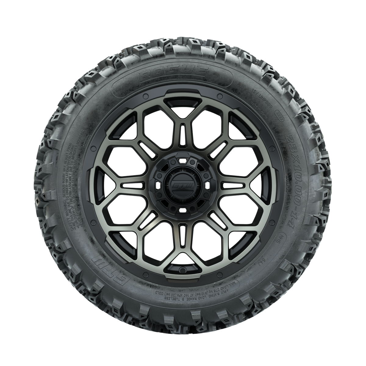 GTW Bravo Bronze/Black 14 in Wheels with 23x10.00-14 Rogue All Terrain Tires Full Set