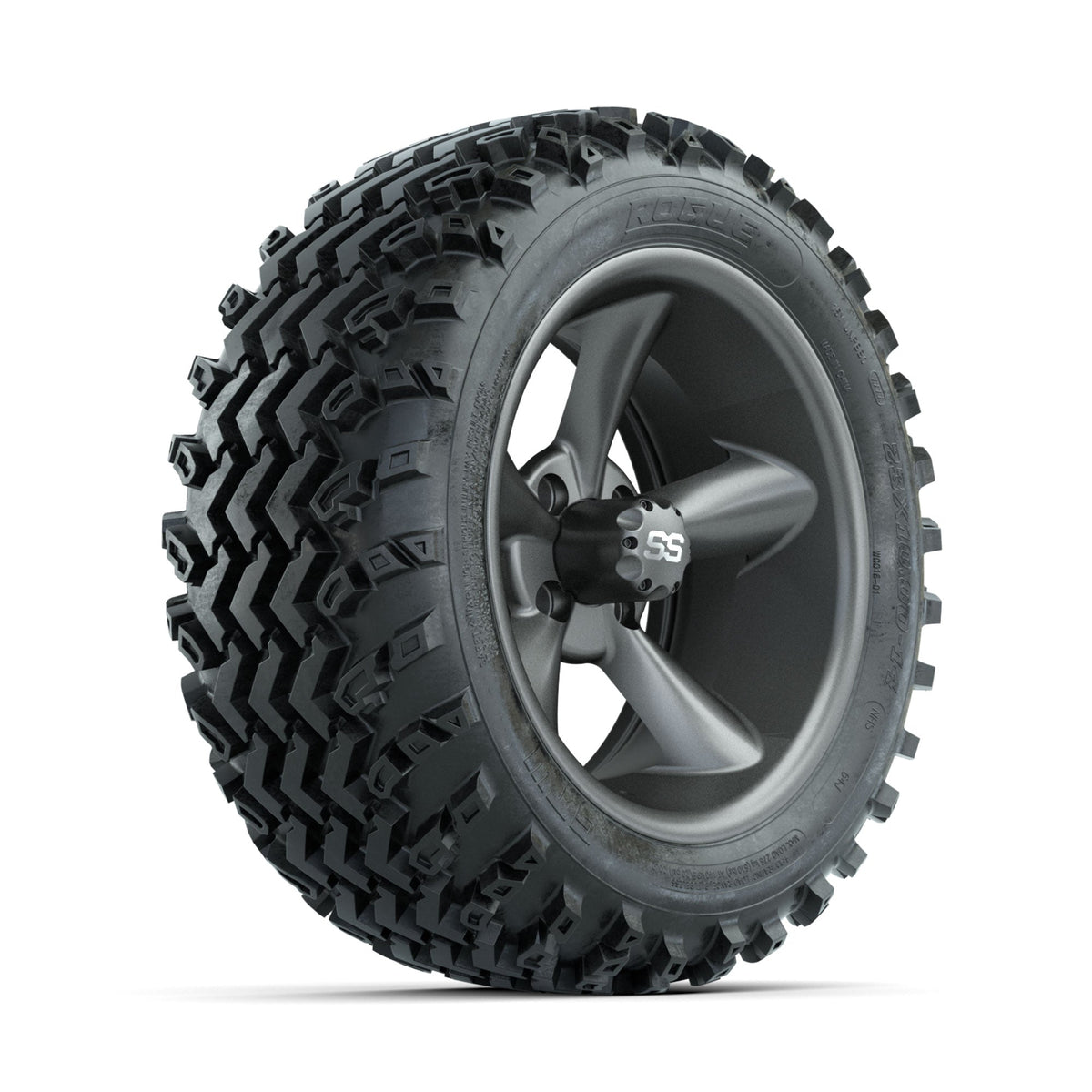 GTW Godfather Matte Grey 14 in Wheels with 23x10.00-14 Rogue All Terrain Tires Full Set