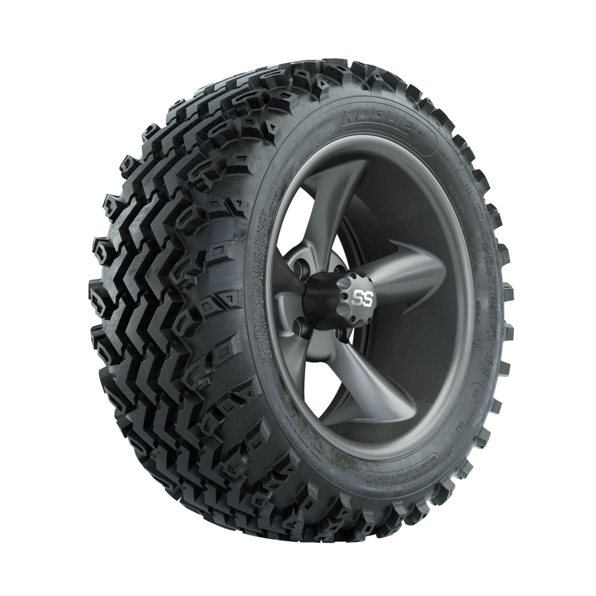 GTW Godfather Matte Grey 14 in Wheels with 23x10.00-14 Rogue All Terrain Tires Full Set