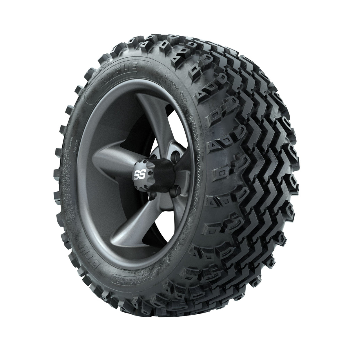 GTW Godfather Matte Grey 14 in Wheels with 23x10.00-14 Rogue All Terrain Tires Full Set