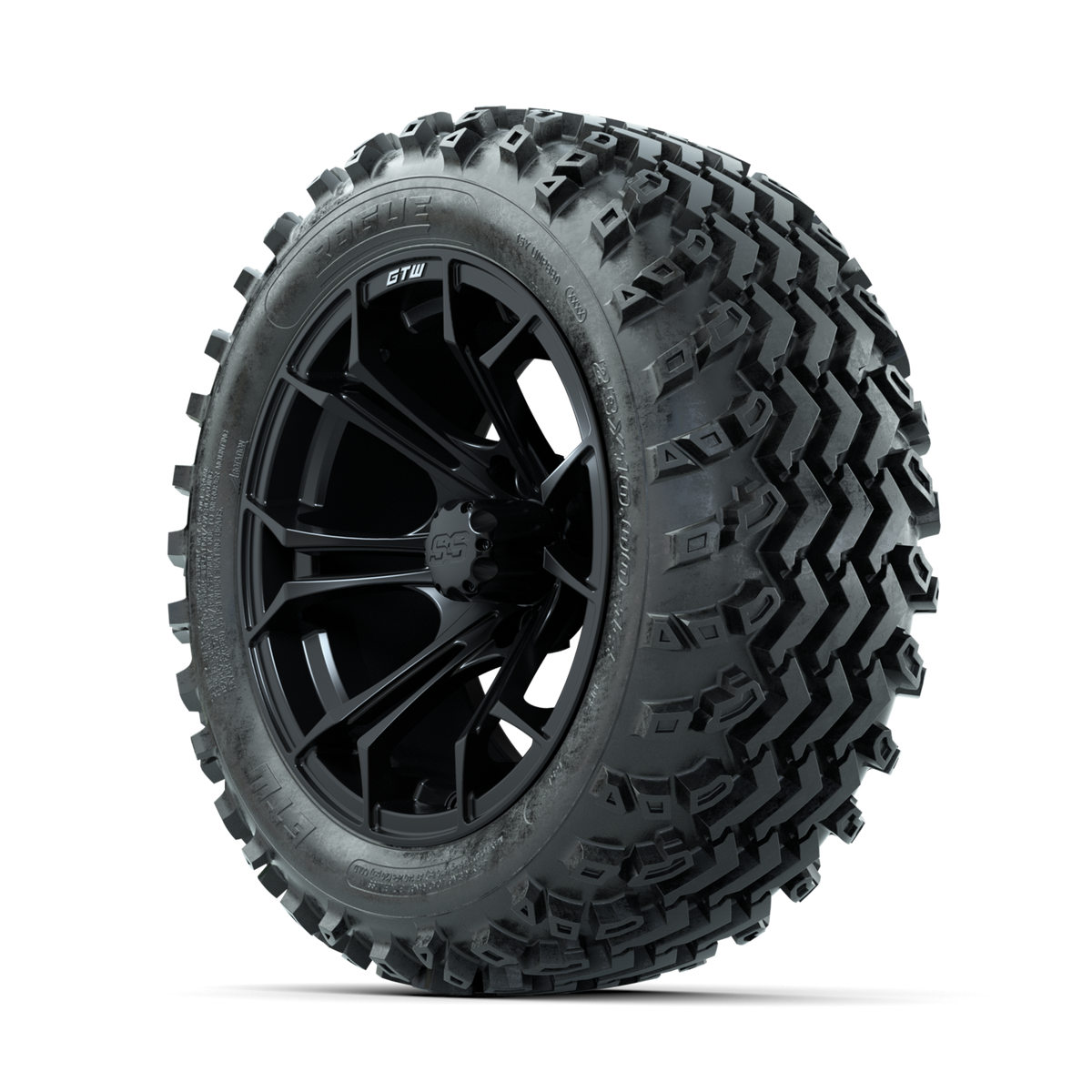 GTW Spyder Matte Black 14 in Wheels with 23x10.00-14 Rogue All Terrain Tires Full Set