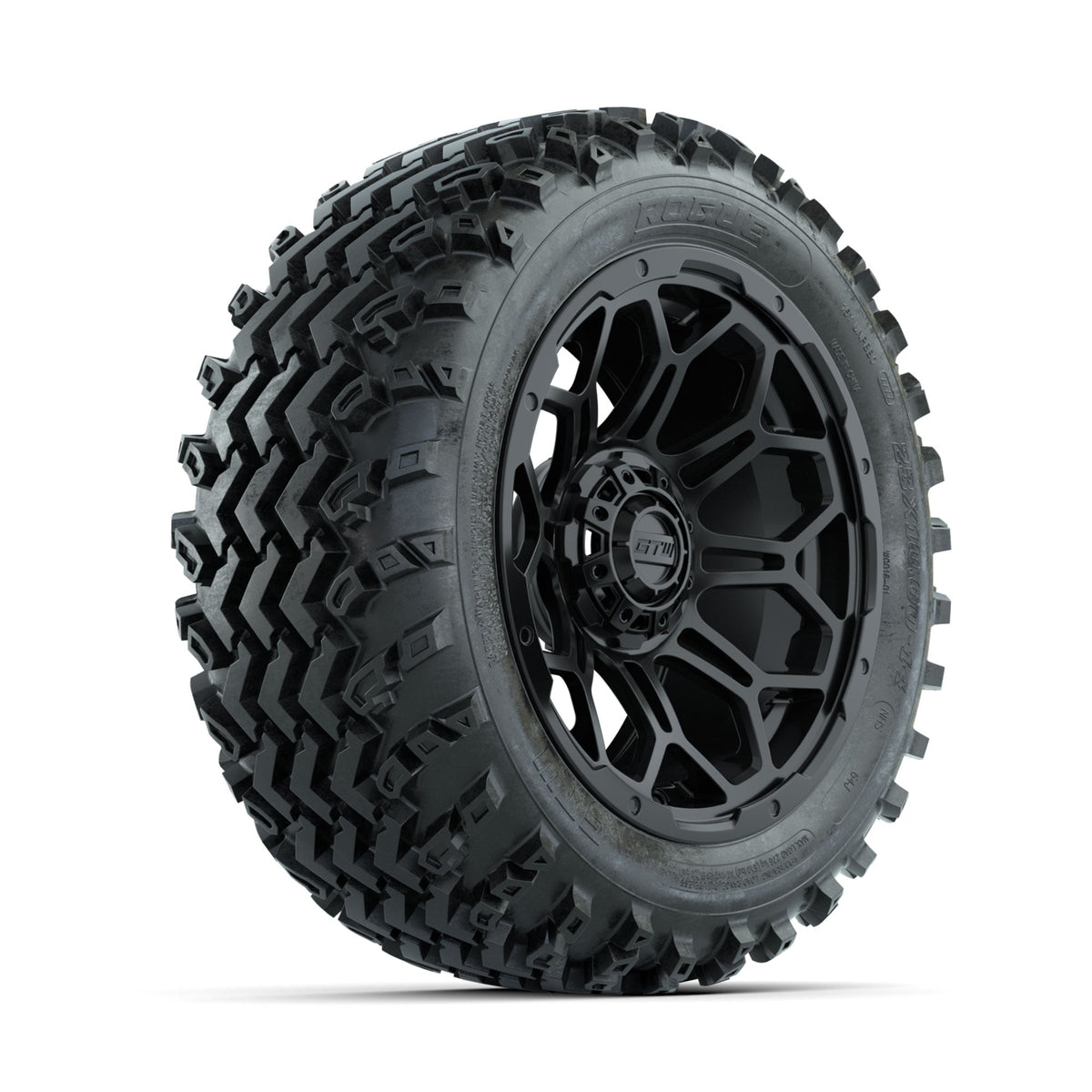 GTW Bravo Matte Black 14 in Wheels with 23x10.00-14 Rogue All Terrain Tires Full Set