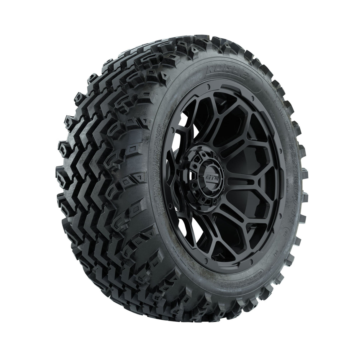 GTW Bravo Matte Black 14 in Wheels with 23x10.00-14 Rogue All Terrain Tires Full Set