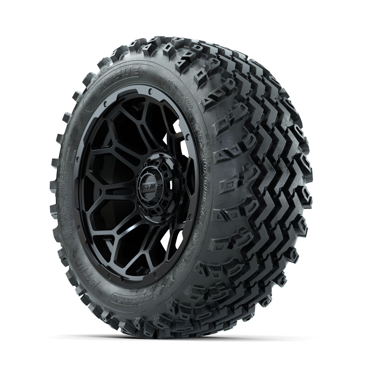 GTW Bravo Matte Black 14 in Wheels with 23x10.00-14 Rogue All Terrain Tires Full Set