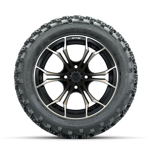 GTW Spyder Bronze/Matte Black 14 in Wheels with 23x10.00-14 Rogue All Terrain Tires Full Set