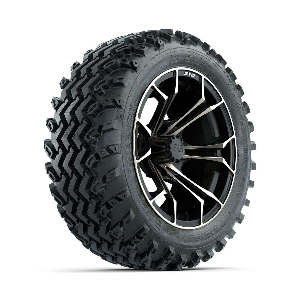 GTW Spyder Bronze/Matte Black 14 in Wheels with 23x10.00-14 Rogue All Terrain Tires Full Set