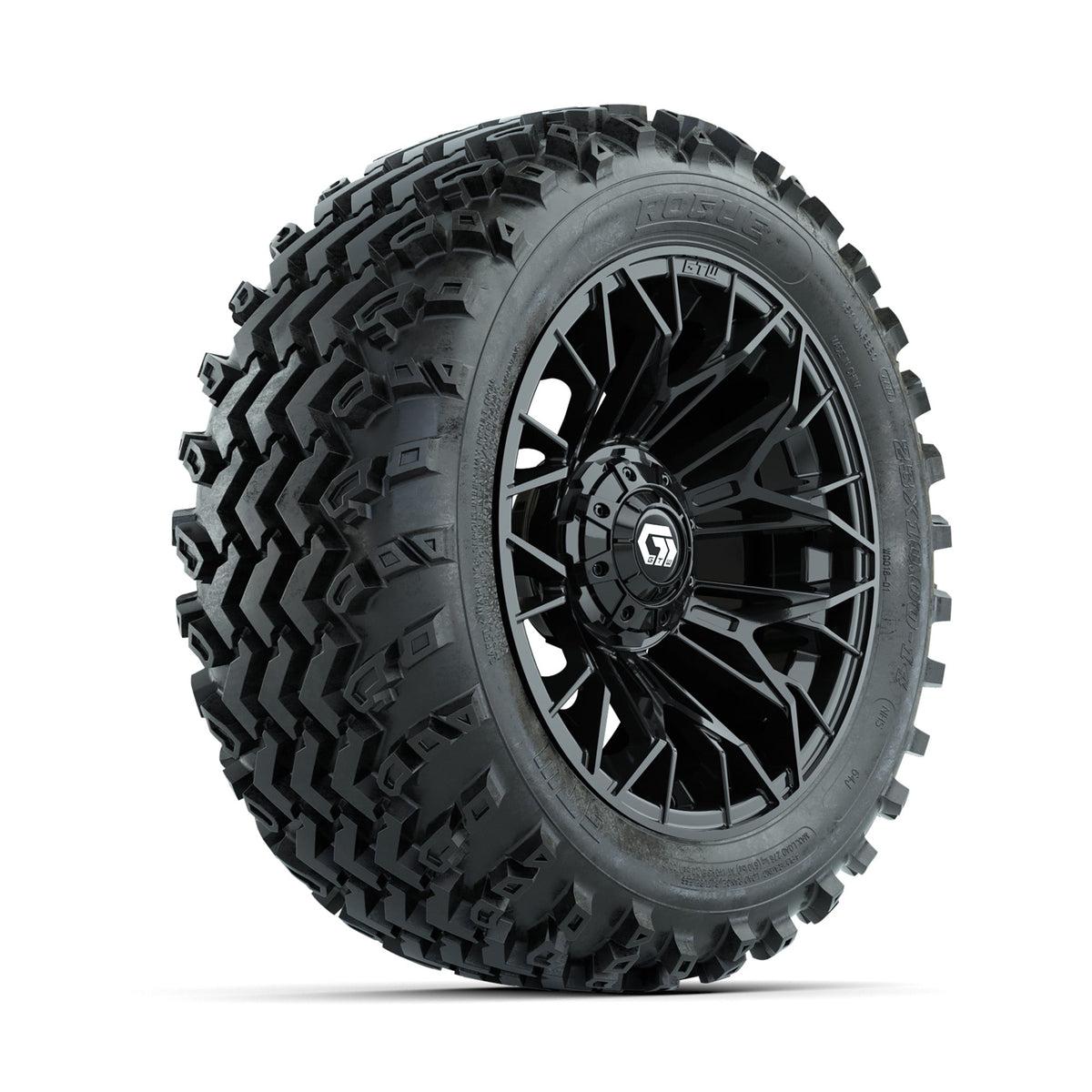 GTW Stellar Black 14 in Wheels with 23x10.00-14 Rogue All Terrain Tires Full Set