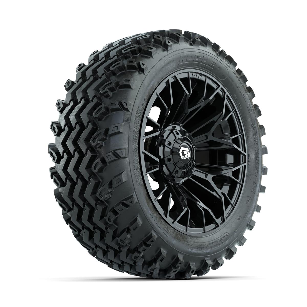 GTW Stellar Black 14 in Wheels with 23x10.00-14 Rogue All Terrain Tires Full Set