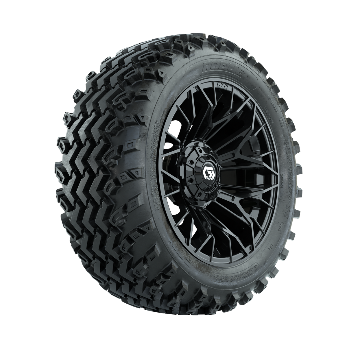 GTW Stellar Black 14 in Wheels with 23x10.00-14 Rogue All Terrain Tires Full Set
