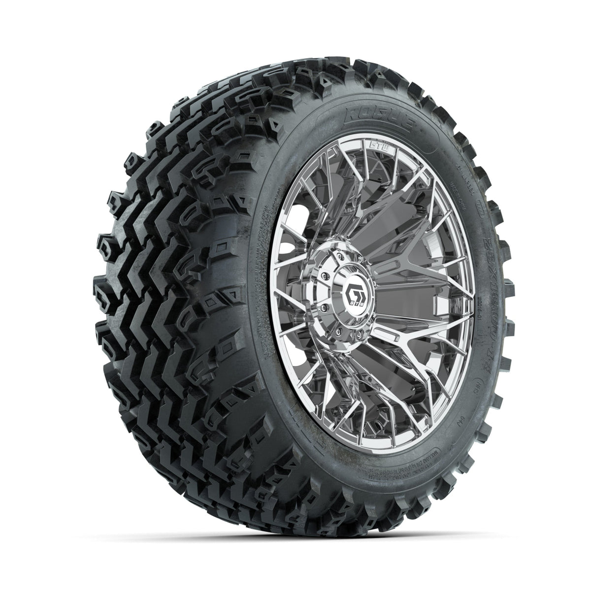 GTW Stellar Chrome 14 in Wheels with 23x10.00-14 Rogue All Terrain Tires Full Set