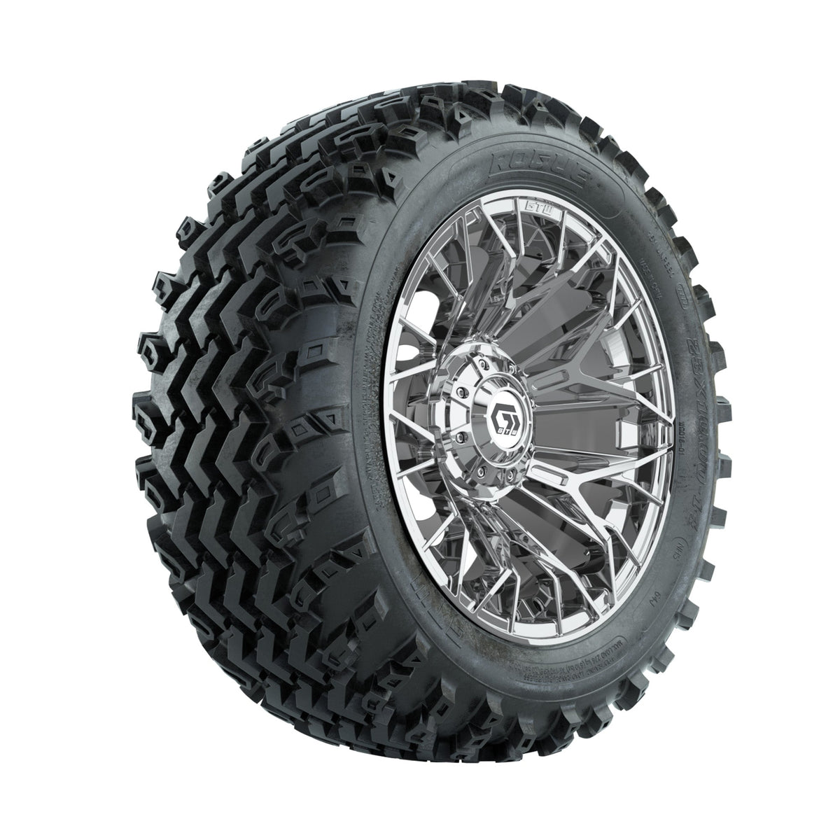 GTW Stellar Chrome 14 in Wheels with 23x10.00-14 Rogue All Terrain Tires Full Set