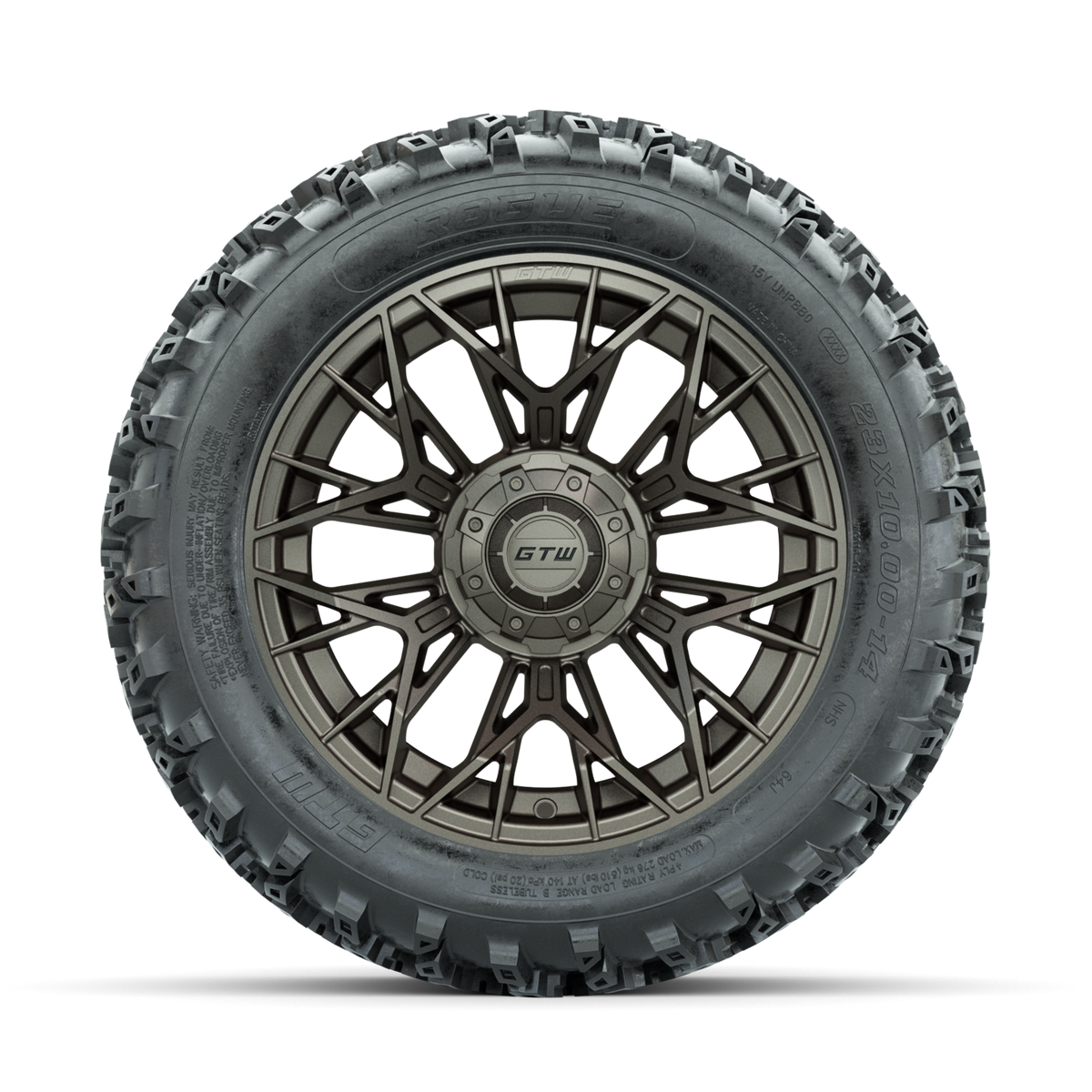 GTW Stellar Matte Bronze 14 in Wheels with 23x10.00-14 Rogue All Terrain Tires Full Set