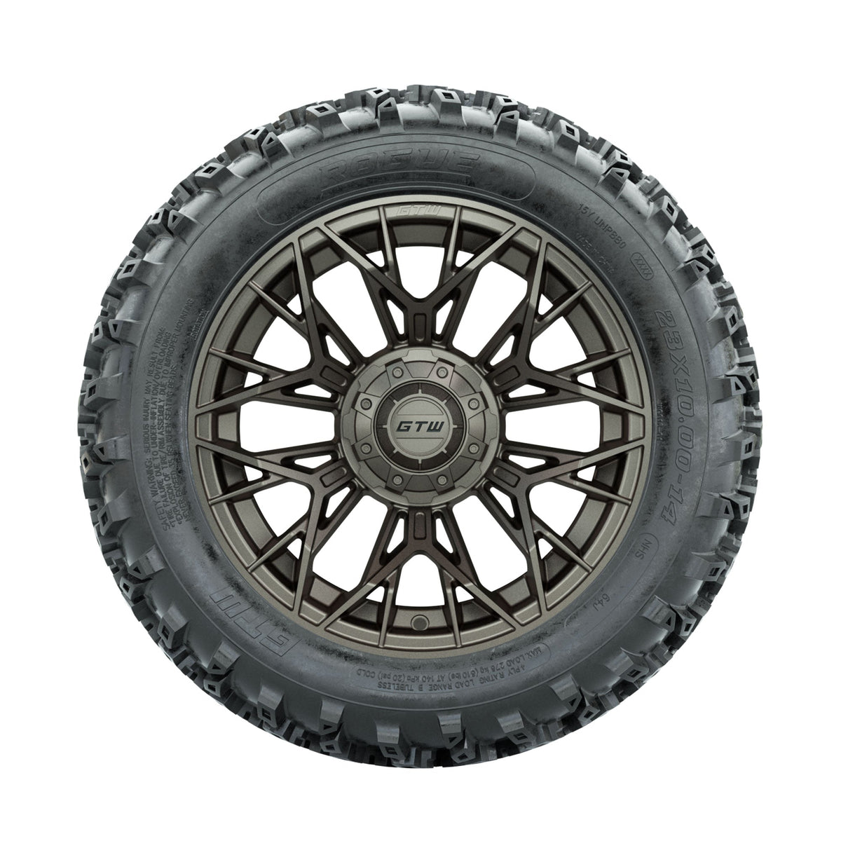GTW Stellar Matte Bronze 14 in Wheels with 23x10.00-14 Rogue All Terrain Tires Full Set