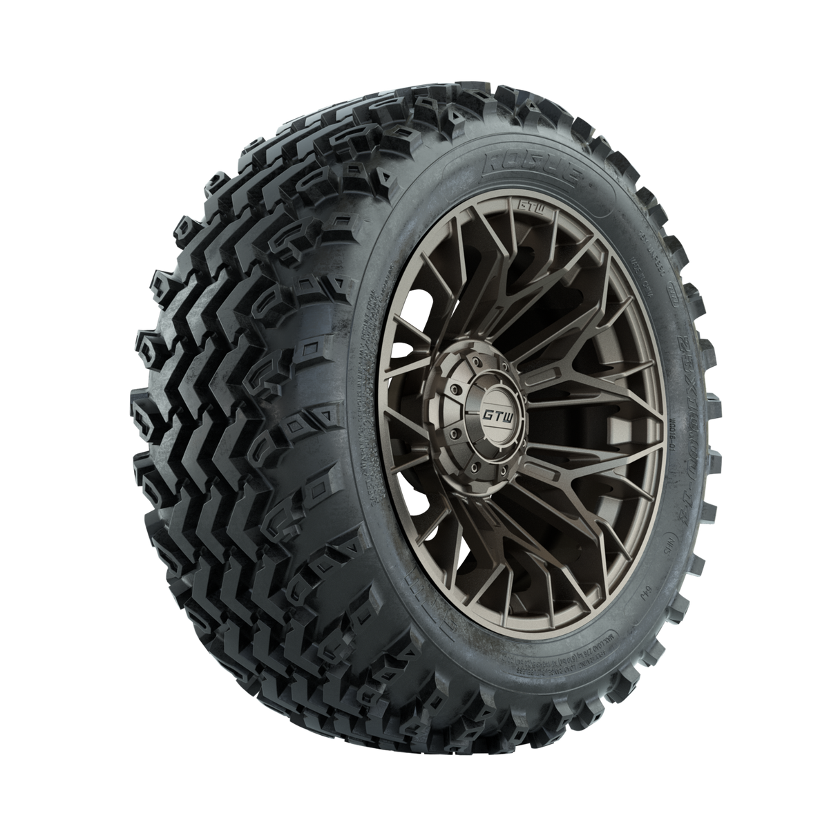 GTW Stellar Matte Bronze 14 in Wheels with 23x10.00-14 Rogue All Terrain Tires Full Set