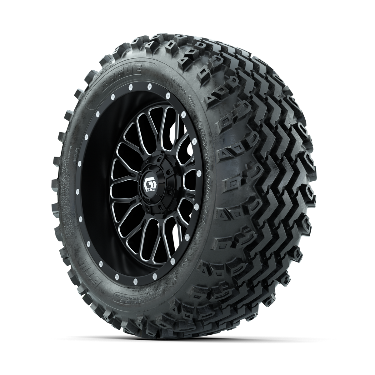 GTW Helix Machined/Black 14 in Wheels with 23x10.00-14 Rogue All Terrain Tires Full Set