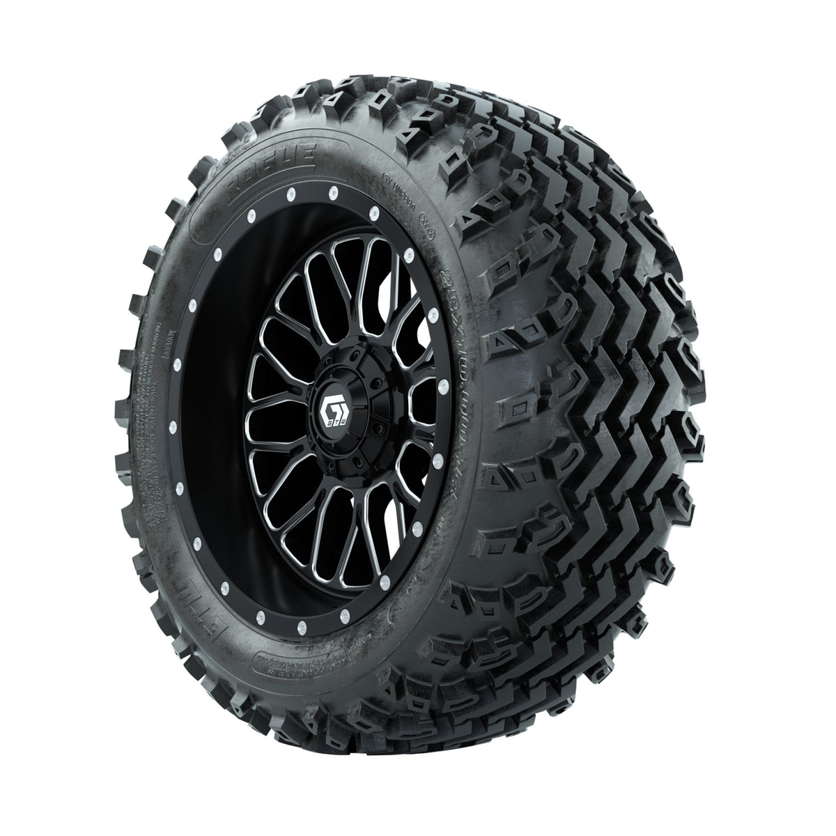 GTW Helix Machined/Black 14 in Wheels with 23x10.00-14 Rogue All Terrain Tires Full Set