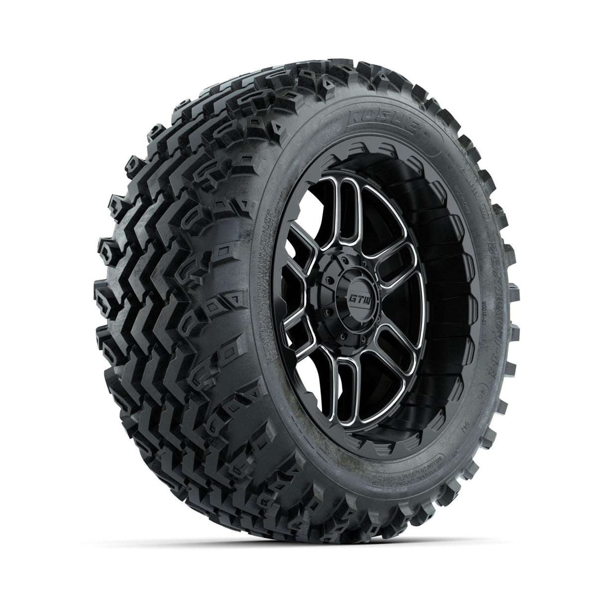 GTW Titan Machined/Black 14 in Wheels with 23x10.00-14 Rogue All Terrain Tires Full Set