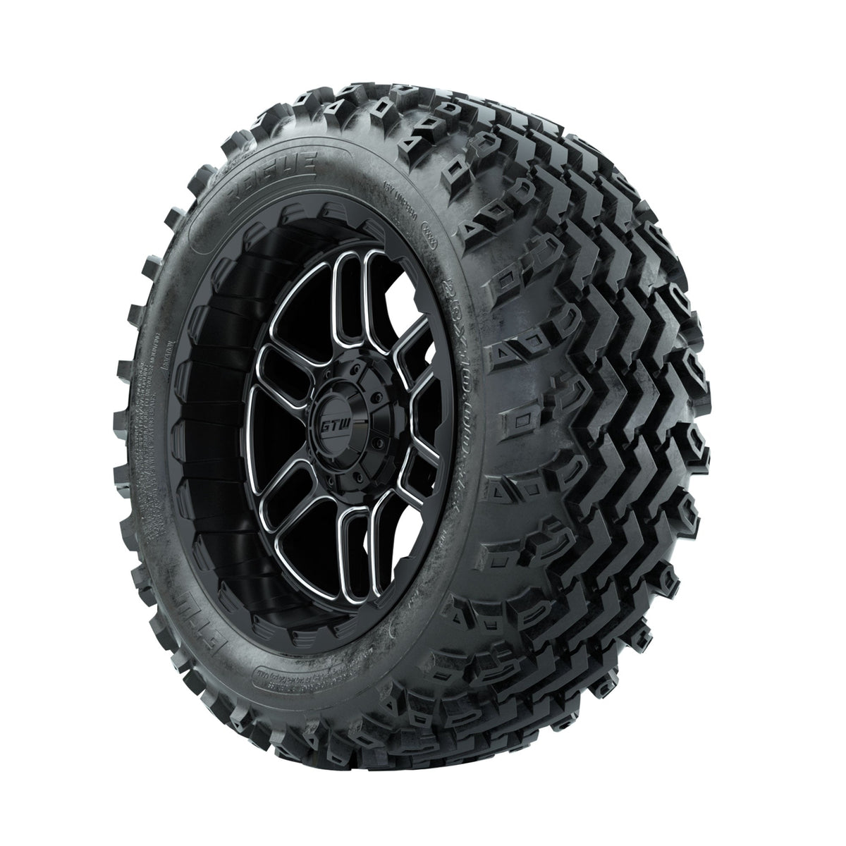 GTW Titan Machined/Black 14 in Wheels with 23x10.00-14 Rogue All Terrain Tires Full Set