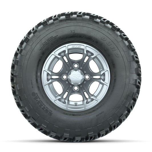 GTW Spyder Silver Brush 10 in Wheels with 22x11-10 Duro Desert All Terrain Tires Full Set