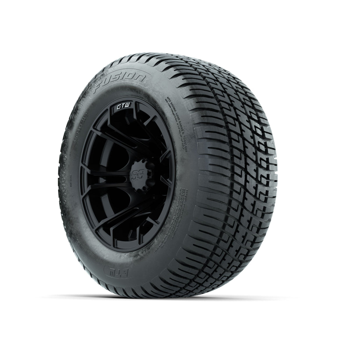 GTW Spyder Matte Black 10 in Wheels with 205/50-10 Fusion Street Tires Full Set